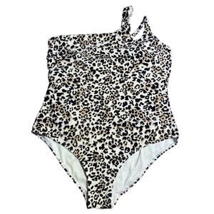 Ibiza Swimwear One Piece Swimsuit Plus Size Leopard One Shoulder